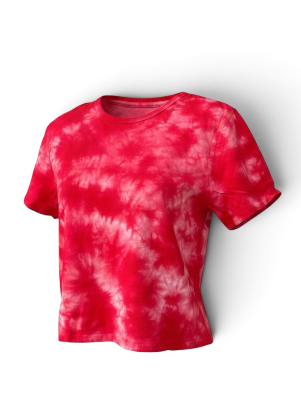 Lot of 10 ZooZatz Tie Dye Blank Crop T Shirts  Red White DIY Custom SMALL
